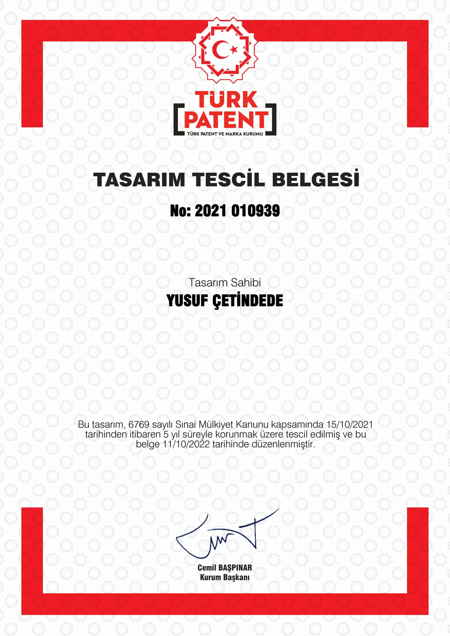 Tasarım Tescil Belgesi - Axor Arms